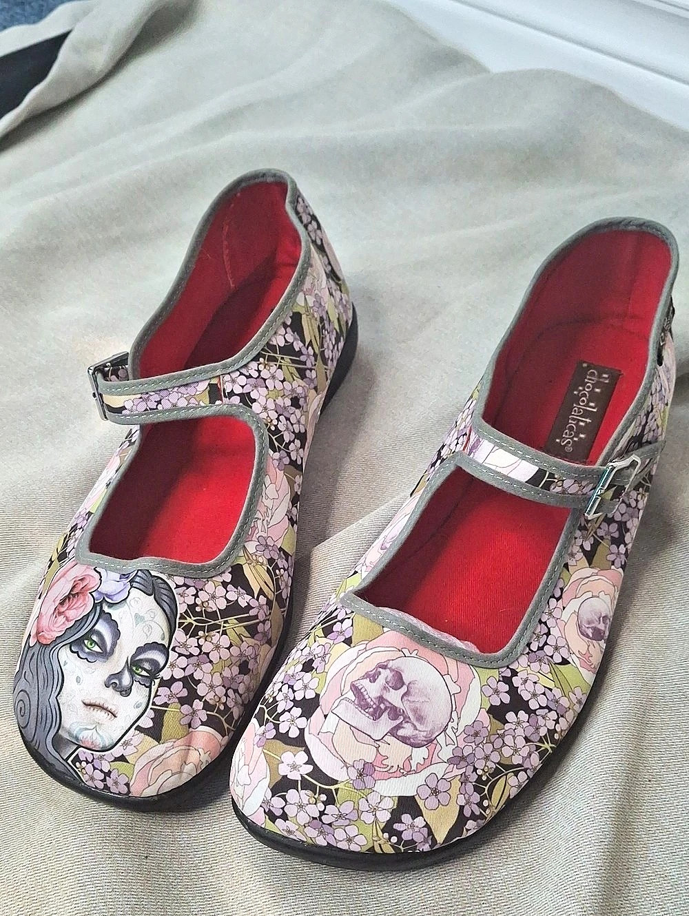 Hot Chocolate Design Chocolaticas Dia de Muertos Flats Purple & Pink